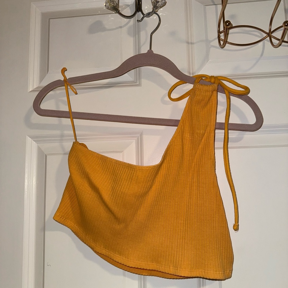 Stylish Orange One-Shoulder Top